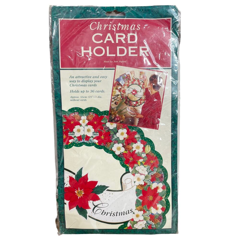 Die Cut Wreath Christmas Card Holder Wreath Vintage 80s Minds Eye Bath England